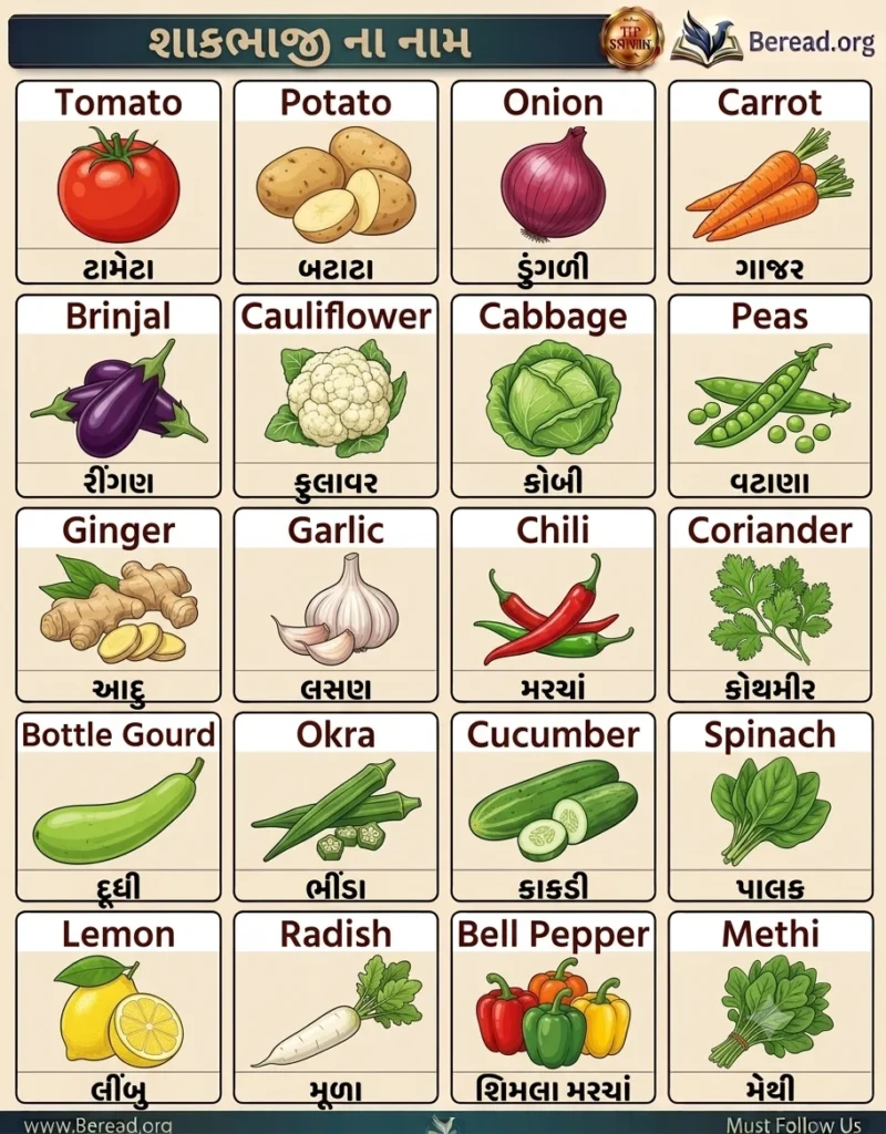 Vegetables Name in Gujarati