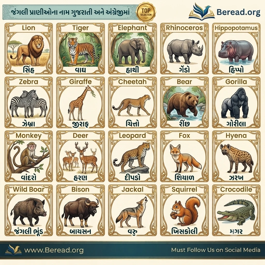 Wild Animals Name In Gujarati