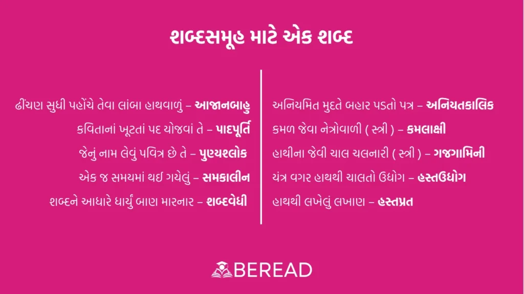 શબ્દસમૂહ માટે એક શબ્દ