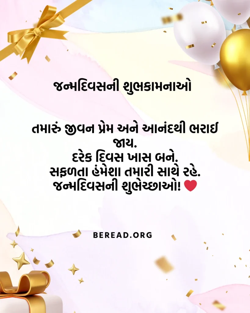 Happy Birthday Wishes in Gujarati
